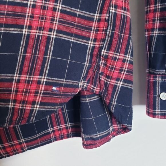 Tommy Hilfiger Red & Black Plaid Flannel Convertible Top Women's Size Medium - Picture 5 of 8